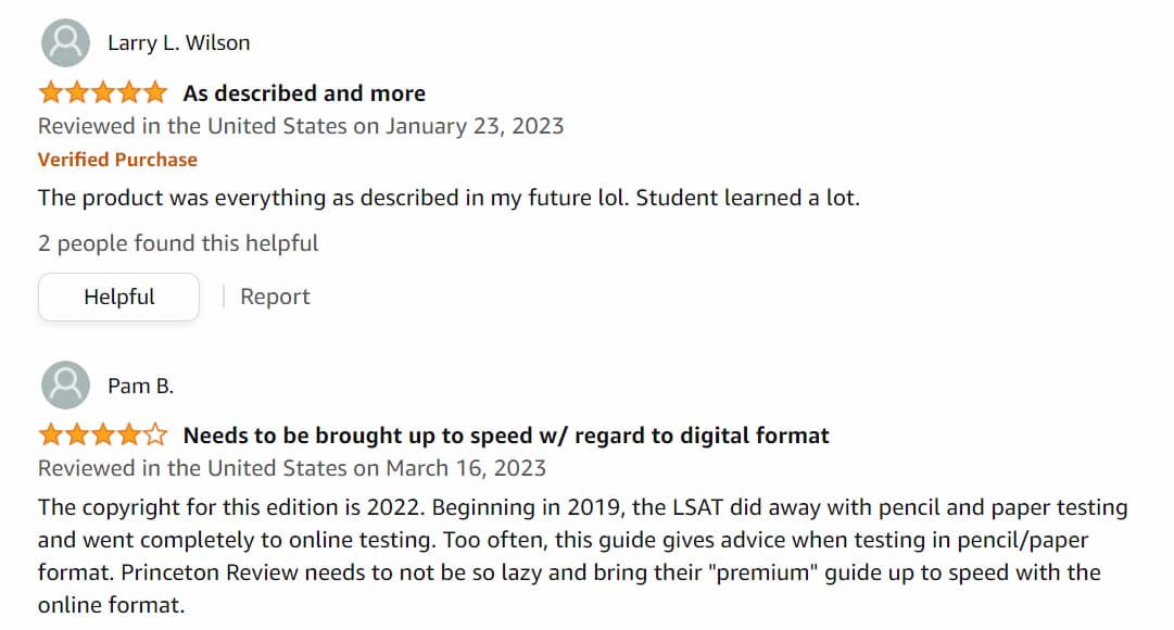 Princeton Review - user feedback