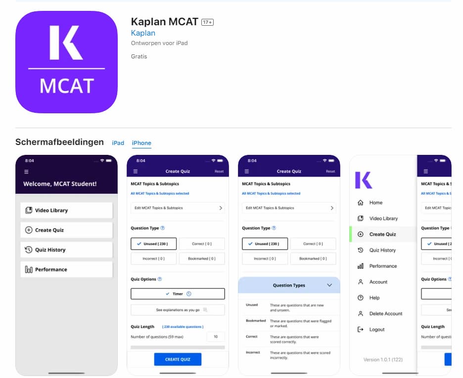 Kaplan's mobile app 
