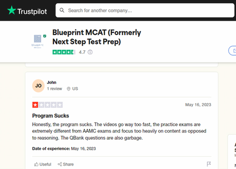 trust fb Blueprint MCAT Prep Tests