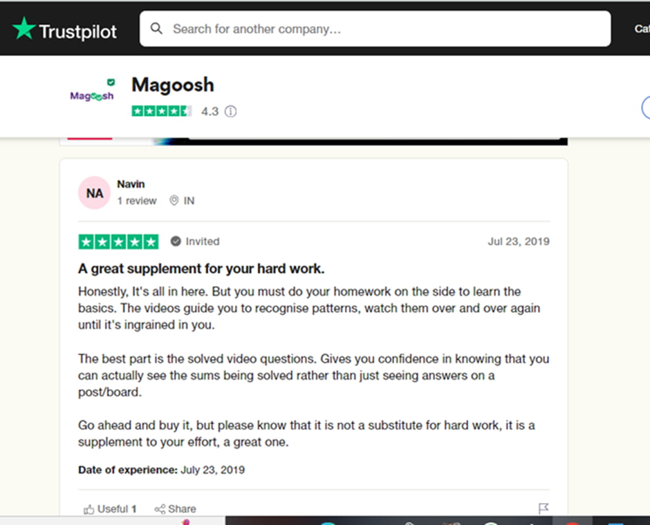 Magosh Trustpilot feedback