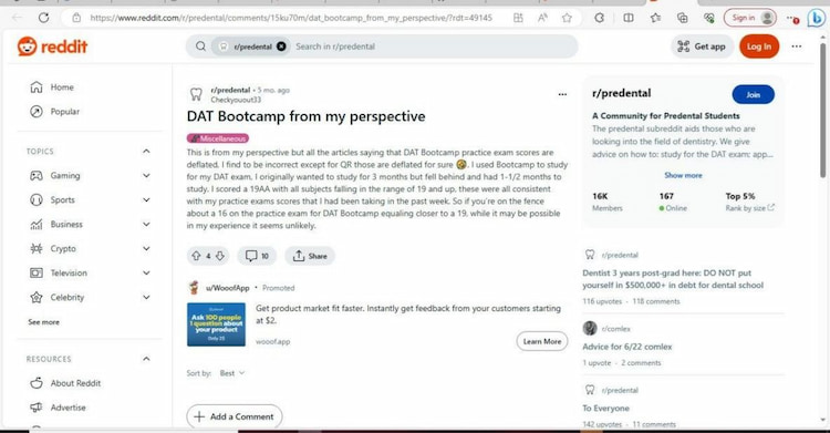 DAT Bootcamp Reddit reviews