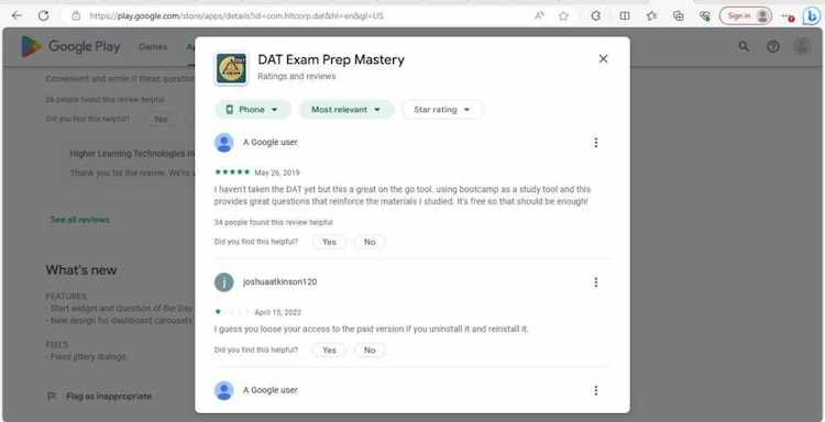 DAT Exam Prep Mastery Application real time reviews
