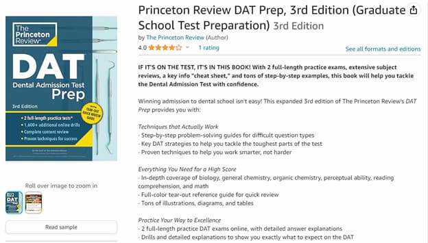 Princeton DAT study book overview