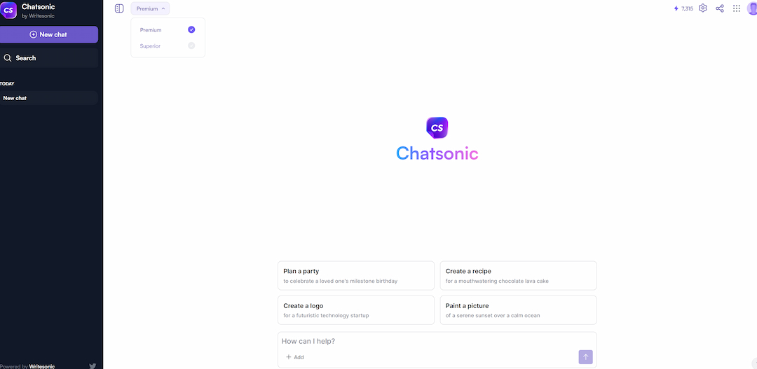 writesonic chat feature