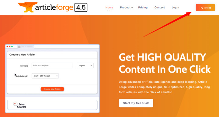 Article Forge Free Trial
