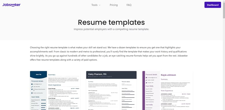 jobseeker-resume-templates