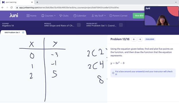 juni learning algebra course example