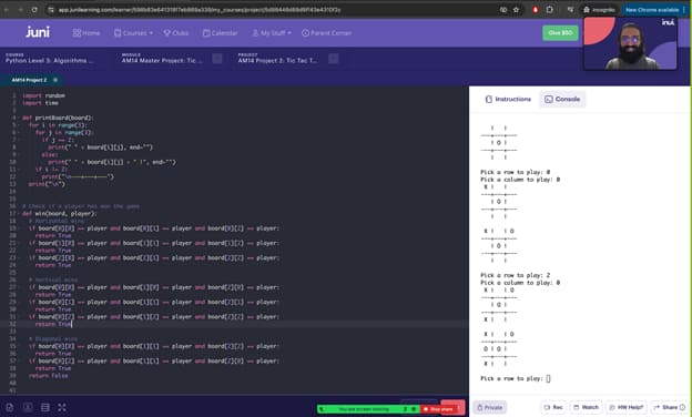 juni learning algorithms example